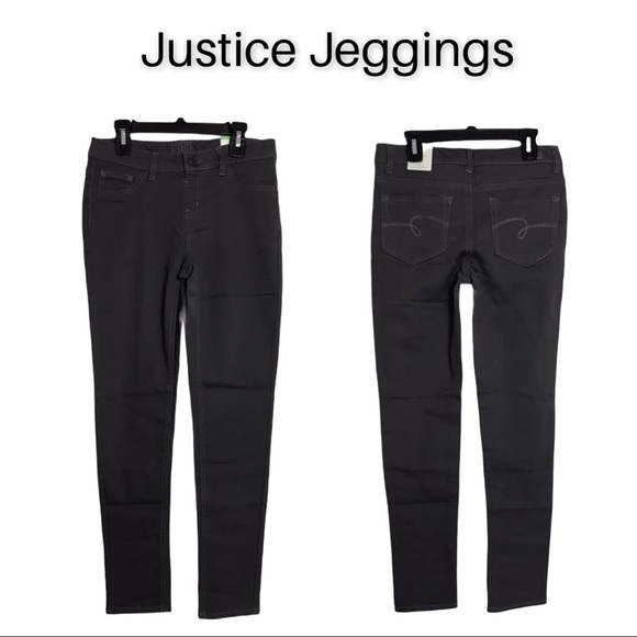 Justice Mid-Rise Girls Gray  Jeggings - Picture 1 of 12